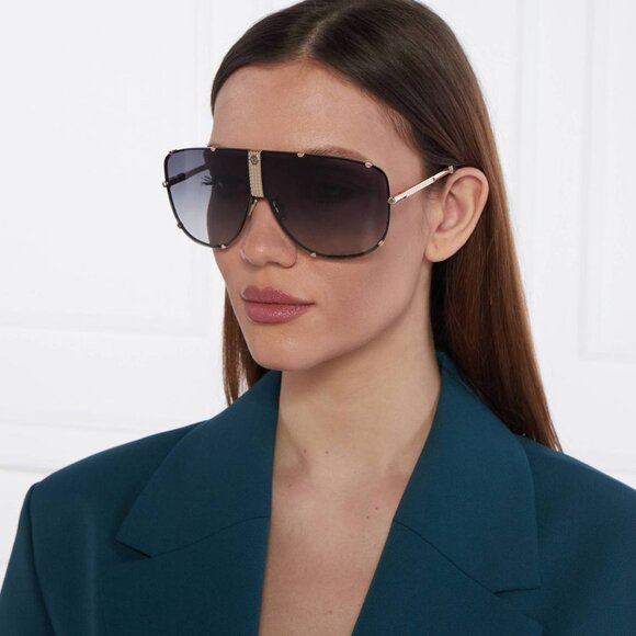 🕶️ New Philipp Plein SPP075M 0K07 Sunglasses - Silver Frame, Grey Lenses - Picture 3 of 9